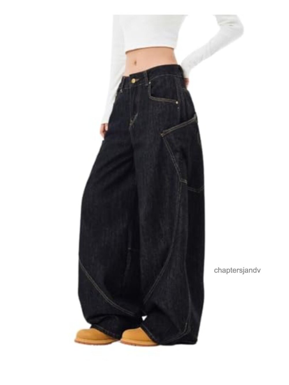 High Waisted Barrel Jeans Wide Leg Baggy Cotton Denim Casual